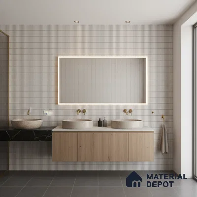 Subway Look Wall Tile TL 10373 F Mendila Bianco 24 x 12 inch Matte Finish Ceramic Tile - 9 mm | Suitable for Kitchen, Bathroom & Dining Area | Please Expect a Slight Variation of Pattern