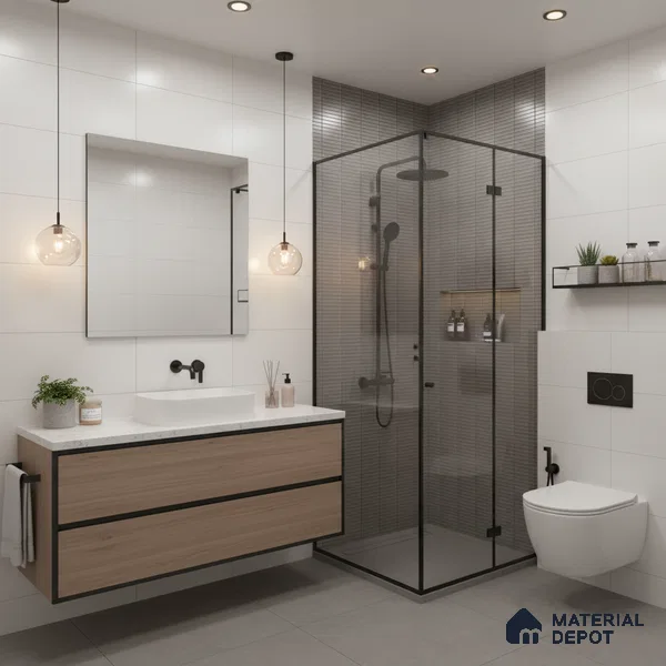 Subway Look Wall Tile TL 10373 G Mendila Smoke 24 x 12 inch Matte Finish Ceramic Tile - 9 mm | Suitable for Kitchen, Bathroom & Dining Area | Please Expect a Slight Variation of Pattern