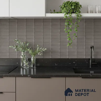 Subway Look Wall Tile TL 10373 G Mendila Smoke 24 x 12 inch Matte Finish Ceramic Tile - 9 mm | Suitable for Kitchen, Bathroom & Dining Area | Please Expect a Slight Variation of Pattern