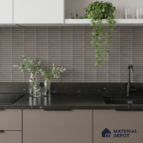 Subway Look Wall Tile TL 10373 G Mendila Smoke 24 x 12 inch Matte Finish Ceramic Tile - 9 mm | Suitable for Kitchen, Bathroom & Dining Area | Please Expect a Slight Variation of Pattern