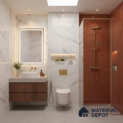 Subway Look Wall Tile TL 10373 Mendila Red 24 x 12 inch Matte Finish Ceramic Tile - 9 mm | Suitable for Kitchen, Bathroom & Dining Area | Please Expect a Slight Variation of Pattern