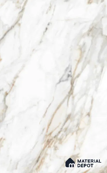 Marble Wall & Floor Tile TL 10374 White 6 ft x 4 ft Glossy Finish Vitrified Tile - 15 mm | Suitable For Living Room, Bedroom, Bathroom | Adhesive and Spacers Must be Used During Installation
