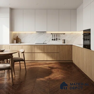 Wood Look Floor Tile TL 10381 Brown Walnut 35.43 inch x 6 inch Matte Finish Vitrified Tile - 9 mm | Suitable For living Room, Bedroom, Bathroom | 2-3 mm Spacer is Mandatory