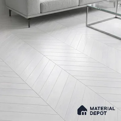 Wood Look Floor Tile TL 10382 Classic White 35.43 inch x 6 inch Matte Finish Vitrified Tile - 9 mm | Suitable For living Room, Bedroom, Bathroom | 2-3 mm Spacer is Mandatory