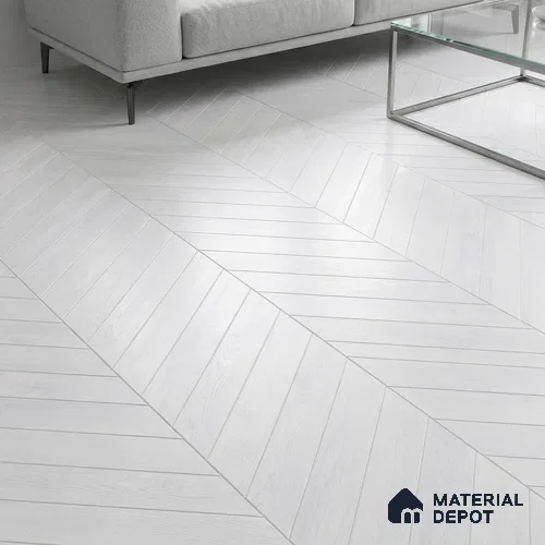 Wood Look Floor Tile TL 10382 Classic White 35.43 inch x 6 inch Matte Finish Vitrified Tile - 9 mm | Suitable For living Room, Bedroom, Bathroom | 2-3 mm Spacer is Mandatory