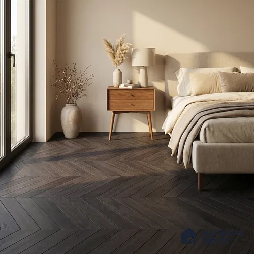Wood Look Floor Tile TL 10383 Classic Jet Black 35.43 inch x 6 inch Matte Finish Vitrified Tile - 9 mm | Suitable For living Room, Bedroom, Bathroom | 2-3 mm Spacer is Mandatory