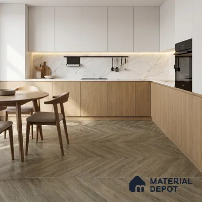 Wood Look Floor Tile TL 10384 English Wood 35.43 inch x 6 inch Matte Finish Vitrified Tile - 9 mm | Suitable For living Room, Bedroom, Bathroom | 2-3 mm Spacer is Mandatory