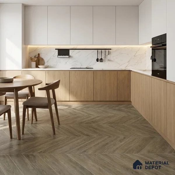 Wood Look Floor Tile TL 10384 English Wood 35.43 inch x 6 inch Matte Finish Vitrified Tile - 9 mm | Suitable For living Room, Bedroom, Bathroom | 2-3 mm Spacer is Mandatory