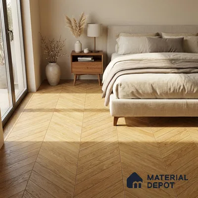 Wood Look Floor Tile TL 10385 Fawn Oak 35.43 inch x 6 inch Matte Finish Ceramic Tile - 9 mm | Suitable For living Room, Bedroom, Bathroom | 2-3 mm Spacer is Mandatory