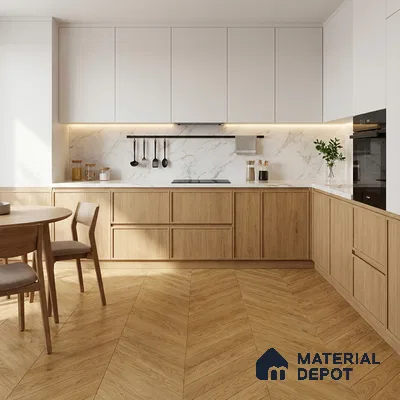 Wood Look Floor Tile TL 10385 Fawn Oak 35.43 inch x 6 inch Matte Finish Ceramic Tile - 9 mm | Suitable For living Room, Bedroom, Bathroom | 2-3 mm Spacer is Mandatory