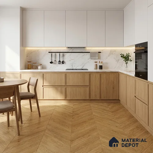 Wood Look Floor Tile TL 10385 Fawn Oak 35.43 inch x 6 inch Matte Finish Ceramic Tile - 9 mm | Suitable For living Room, Bedroom, Bathroom | 2-3 mm Spacer is Mandatory