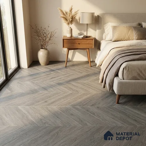 Wood Look Floor Tile TL 10387 B Oak Nouveau Grey 35.43 inch x 6 inch Matte Finish Vitrified Tile - 9 mm | Suitable For living Room, Bedroom, Bathroom | 2-3 mm Spacer is Mandatory