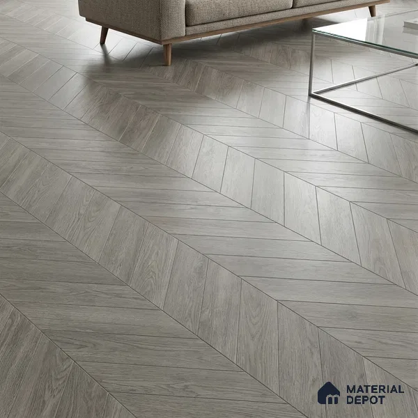 Wood Look Floor Tile TL 10387 B Oak Nouveau Grey 35.43 inch x 6 inch Matte Finish Vitrified Tile - 9 mm | Suitable For living Room, Bedroom, Bathroom | 2-3 mm Spacer is Mandatory