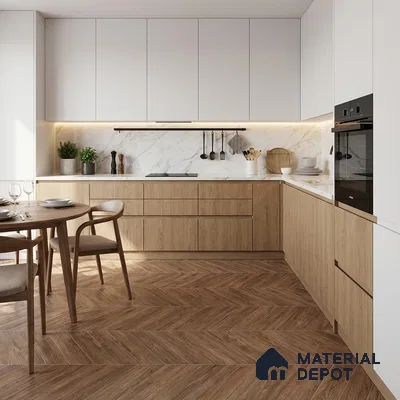 Wood Look Floor Tile TL 10387 C Oak Slate 35.43 inch x 6 inch Matte Finish Vitrified Tile - 9 mm | Suitable For living Room, Bedroom, Bathroom | 2-3 mm Spacer is Mandatory