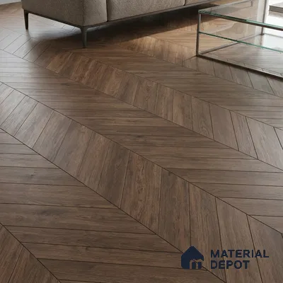Wood Look Floor Tile TL 10387 C Oak Slate 35.43 inch x 6 inch Matte Finish Vitrified Tile - 9 mm | Suitable For living Room, Bedroom, Bathroom | 2-3 mm Spacer is Mandatory