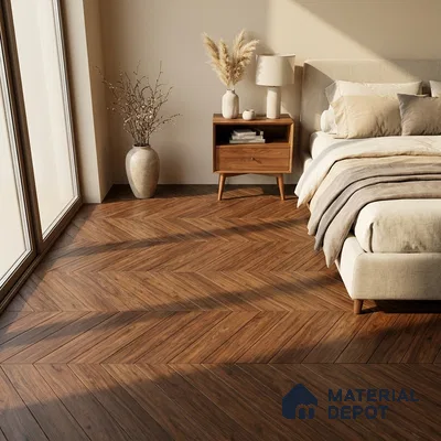 Wood Look Floor Tile TL 10387 D Oak Walnut 35.43 inch x 6 inch Matte Finish Vitrified Tile - 9 mm | Suitable For living Room, Bedroom, Bathroom | 2-3 mm Spacer is Mandatory
