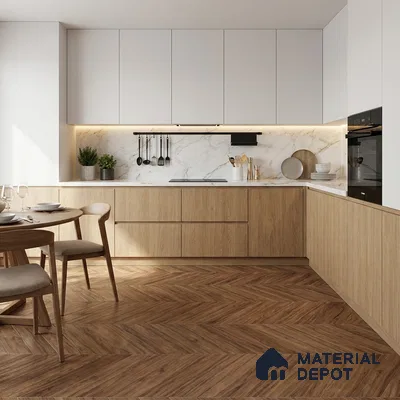 Wood Look Floor Tile TL 10387 D Oak Walnut 35.43 inch x 6 inch Matte Finish Vitrified Tile - 9 mm | Suitable For living Room, Bedroom, Bathroom | 2-3 mm Spacer is Mandatory