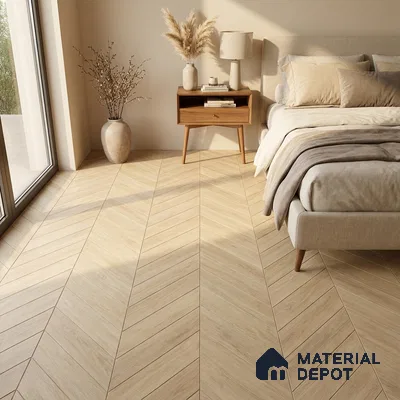 Wood Look Floor Tile TL 10387 Oak Polar 35.43 inch x 6 inch Matte Finish Vitrified Tile - 9 mm | Suitable For living Room, Bedroom, Bathroom | 2-3 mm Spacer is Mandatory