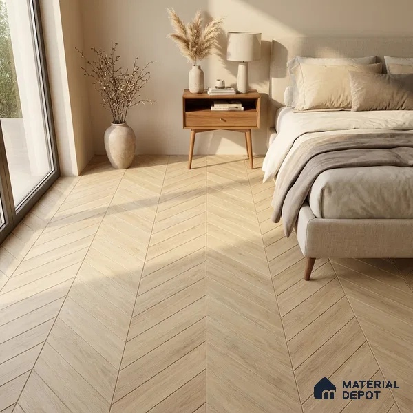 Wood Look Floor Tile TL 10387 Oak Polar 35.43 inch x 6 inch Matte Finish Vitrified Tile - 9 mm | Suitable For living Room, Bedroom, Bathroom | 2-3 mm Spacer is Mandatory