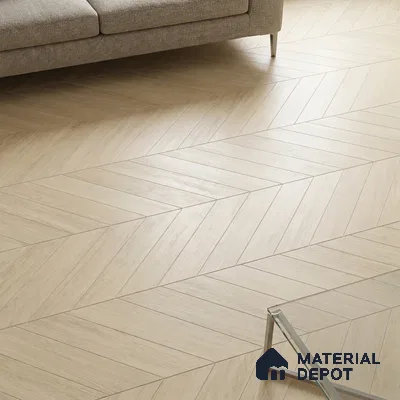 Wood Look Floor Tile TL 10387 Oak Polar 35.43 inch x 6 inch Matte Finish Vitrified Tile - 9 mm | Suitable For living Room, Bedroom, Bathroom | 2-3 mm Spacer is Mandatory