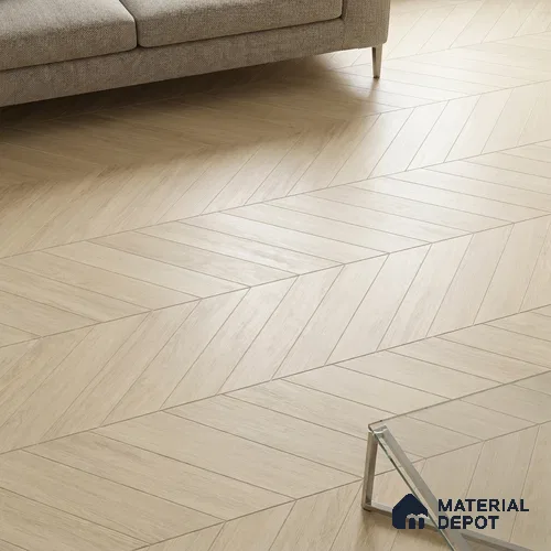Wood Look Floor Tile TL 10387 Oak Polar 35.43 inch x 6 inch Matte Finish Vitrified Tile - 9 mm | Suitable For living Room, Bedroom, Bathroom | 2-3 mm Spacer is Mandatory
