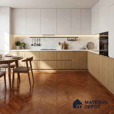 Wood Look Floor Tile TL 10388 Pine Hexa 35.43 inch x 6 inch Matte Finish Vitrified Tile - 9 mm | Suitable For living Room, Bedroom, Bathroom | 2-3 mm Spacer is Mandatory