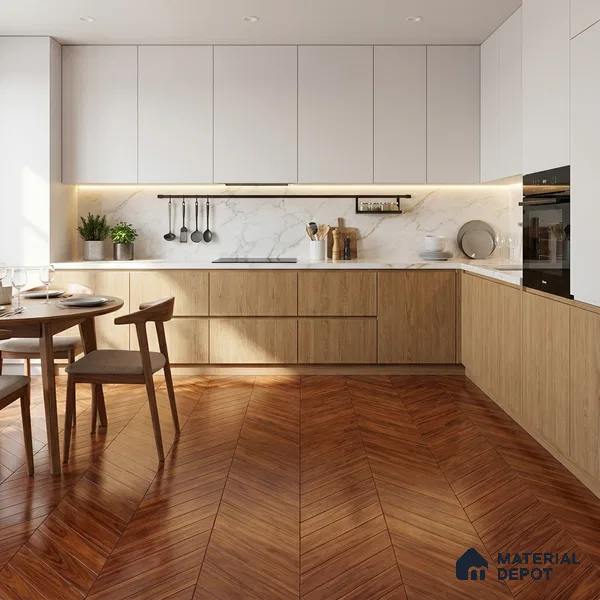 Wood Look Floor Tile TL 10388 Pine Hexa 35.43 inch x 6 inch Matte Finish Vitrified Tile - 9 mm | Suitable For living Room, Bedroom, Bathroom | 2-3 mm Spacer is Mandatory