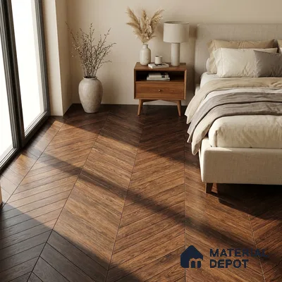 Wood Look Floor Tile TL 10390 Smokey Chocolate Oak 35.43 inch x 6 inch Matte Finish Vitrified Tile - 9 mm | Suitable For living Room, Bedroom, Bathroom | 2-3 mm Spacer is Mandatory