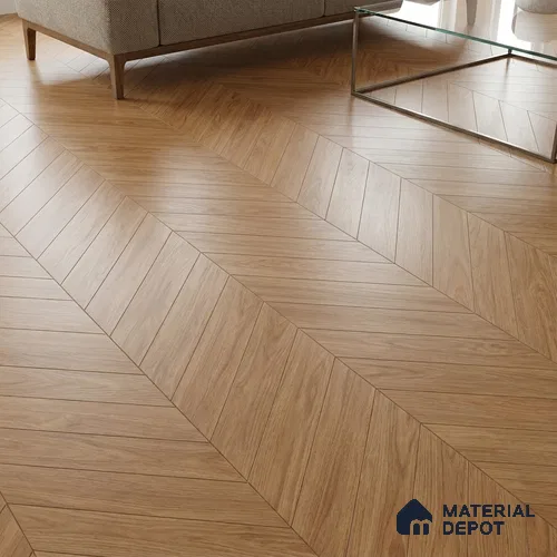 Wood Look Floor Tile TL 10392 Chevron Treviso 35.43 inch x 6 inch Matte Finish Porcelain Tile - 9 mm | Suitable For living Room, Bedroom, Bathroom | 2-3 mm Spacer is Mandatory