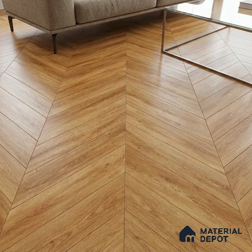 Wood Look Floor Tile TL 10397 Chevron Knotty Pine 35.43 inch x 6 inch Matte Finish Porcelain Tile - 9 mm | Suitable For living Room, Bedroom, Bathroom | 2-3 mm Spacer is Mandatory