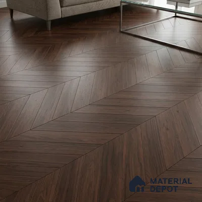 Wood Look Floor Tile TL 10399 Chevron Pecan 35.43 inch x 6 inch Matte Finish Porcelain Tile - 9 mm | Suitable For living Room, Bedroom, Bathroom | 2-3 mm Spacer is Mandatory