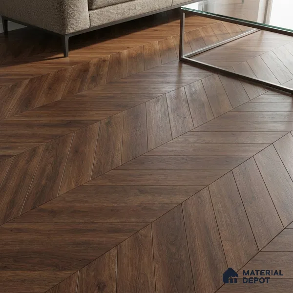 Wood Look Floor Tile TL 10402 Chevron Sedona 35.43 inch x 6 inch Matte Finish Porcelain Tile - 9 mm | Suitable For living Room, Bedroom, Bathroom | 2-3 mm Spacer is Mandatory