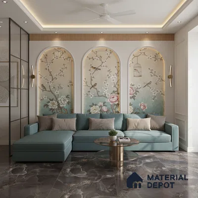 Endless Marble Floor & Wall Tile TL 10409 Beauty Onyx 6 ft x 4 ft Matte Finish Vitrified Large Format Tile - 9 mm | 3 Random Design | Suitable For Living Room, Bedroom, Bathroom | Adhesive and Spacers Must be Used During Installation