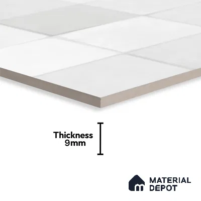 Faux Subway Wall Tile TL 10412  Squarebit Bone 2 ft x 1 ft Ceramic Glossy Finish - 9 mm | Suitable for Bathroom, Kitchen Backsplash