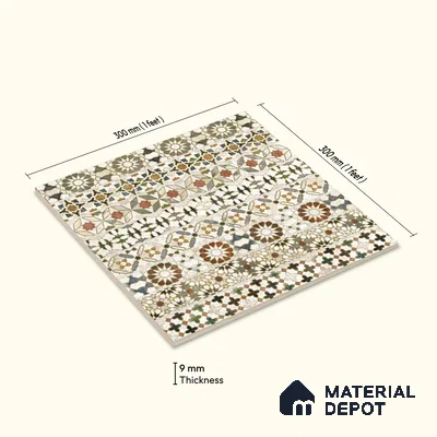 Moroccan Wall Tile TL 10414 B Bumpy Brown 1 ft x1 ft Ceramic Matte Finish Tile - 9 mm | Suitable For Kitchen, Bathroom Walls and Backsplashes | Please Expect a Slight Variation of Pattern