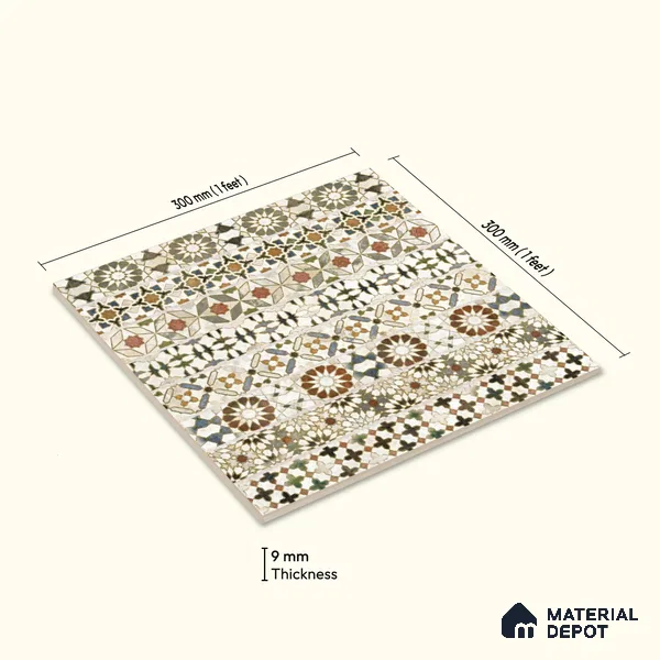 Moroccan Wall Tile TL 10414 B Bumpy Brown 1 ft x1 ft Ceramic Matte Finish Tile - 9 mm | Suitable For Kitchen, Bathroom Walls and Backsplashes | Please Expect a Slight Variation of Pattern