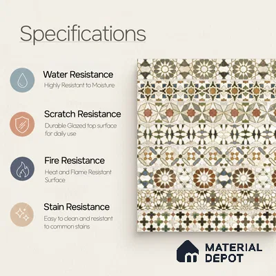 Moroccan Wall Tile TL 10414 B Bumpy Brown 1 ft x1 ft Ceramic Matte Finish Tile - 9 mm | Suitable For Kitchen, Bathroom Walls and Backsplashes | Please Expect a Slight Variation of Pattern