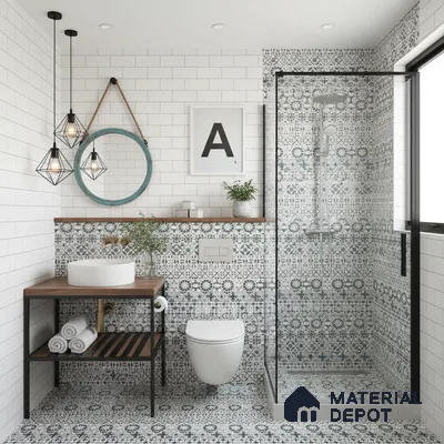 Wall Tile TL 10414 Bumpy Blue 1 ft x1 ft Ceramic Matte Finish Tile - 9 mm | Suitable For Kitchen, Bathroom Walls and Backsplashes | Please Expect a Slight Variation of Pattern (Sample)