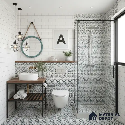 Wall Tile TL 10414 Bumpy Blue 1 ft x1 ft Ceramic Matte Finish Tile - 9 mm | Suitable For Kitchen, Bathroom Walls and Backsplashes | Please Expect a Slight Variation of Pattern