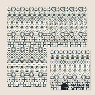 Moroccan Wall Tile TL 10414 Bumpy Blue 1 ft x1 ft Ceramic Matte Finish Tile - 9 mm | Suitable For Kitchen, Bathroom Walls and Backsplashes | Please Expect a Slight Variation of Pattern