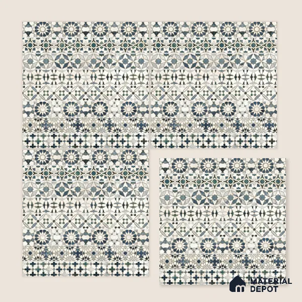 Moroccan Wall Tile TL 10414 Bumpy Blue 1 ft x1 ft Ceramic Matte Finish Tile - 9 mm | Suitable For Kitchen, Bathroom Walls and Backsplashes | Please Expect a Slight Variation of Pattern
