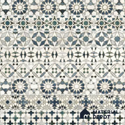 Moroccan Wall Tile TL 10414 Bumpy Blue 1 ft x1 ft Ceramic Matte Finish Tile - 9 mm | Suitable For Kitchen, Bathroom Walls and Backsplashes | Please Expect a Slight Variation of Pattern