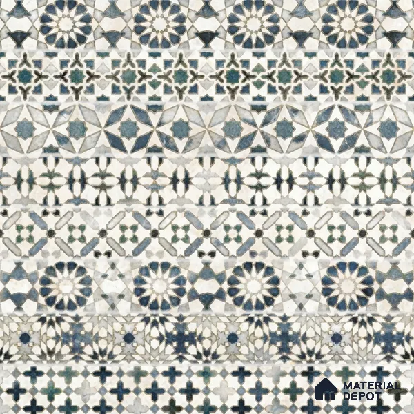 Moroccan Wall Tile TL 10414 Bumpy Blue 1 ft x1 ft Ceramic Matte Finish Tile - 9 mm | Suitable For Kitchen, Bathroom Walls and Backsplashes | Please Expect a Slight Variation of Pattern