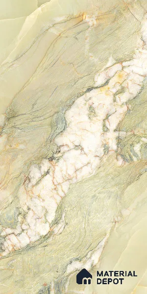 Marble Onyx Wall & Floor Tile TL 10427 Sage Green 4 ft x 2 ft Matte Finish Vitrified Tile - 9 mm | Suitable For Living Room, Bedroom, Kitchen