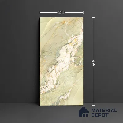 Marble Onyx Wall & Floor Tile TL 10427 Sage Green 4 ft x 2 ft Matte Finish Vitrified Tile - 9 mm | Suitable For Living Room, Bedroom, Kitchen