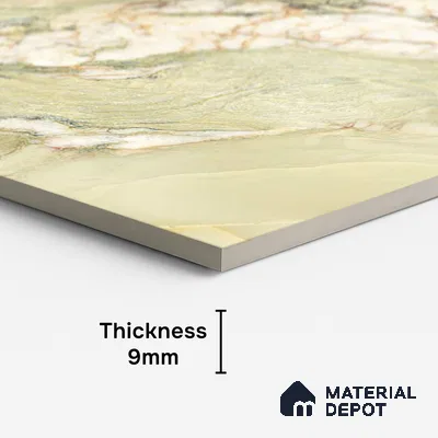Marble Onyx Wall & Floor Tile TL 10427 Sage Green 4 ft x 2 ft Matte Finish Vitrified Tile - 9 mm | Suitable For Living Room, Bedroom, Kitchen