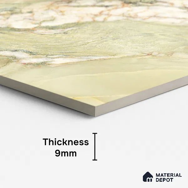 Marble Onyx Wall & Floor Tile TL 10427 Sage Green 4 ft x 2 ft Matte Finish Vitrified Tile - 9 mm | Suitable For Living Room, Bedroom, Kitchen