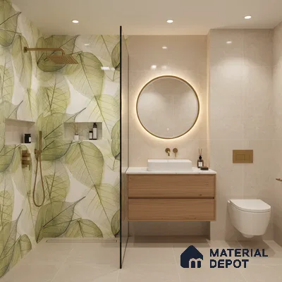 Floral Wall Tile TL 10437 Glossy Finish 4 ft x 2 ft Vitrified Tile- 9 mm | Suitable for Bathroom, Accent/Feature Wall, Dining Area