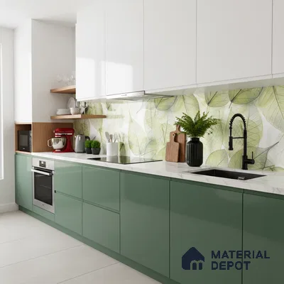 Floral Wall Tile TL 10437 Glossy Finish 4 ft x 2 ft Vitrified Tile- 9 mm | Suitable for Bathroom, Accent/Feature Wall, Dining Area
