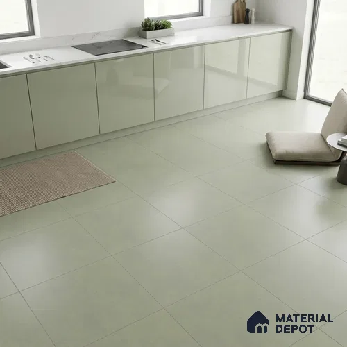 Plain Look Wall Tile TL 10439 I Vibant Olive 2 ft x 2 ft Matte Finish Vitrified Tile - 9 mm | Suitable For living Room, Bedroom, Bathroom